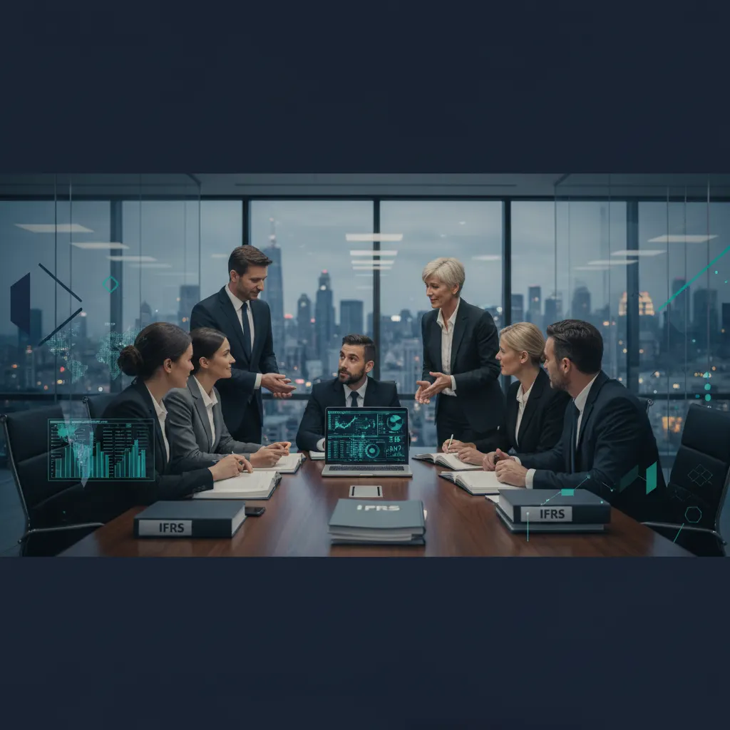 IAS 38 intangible assets - international accounting team in boardroom