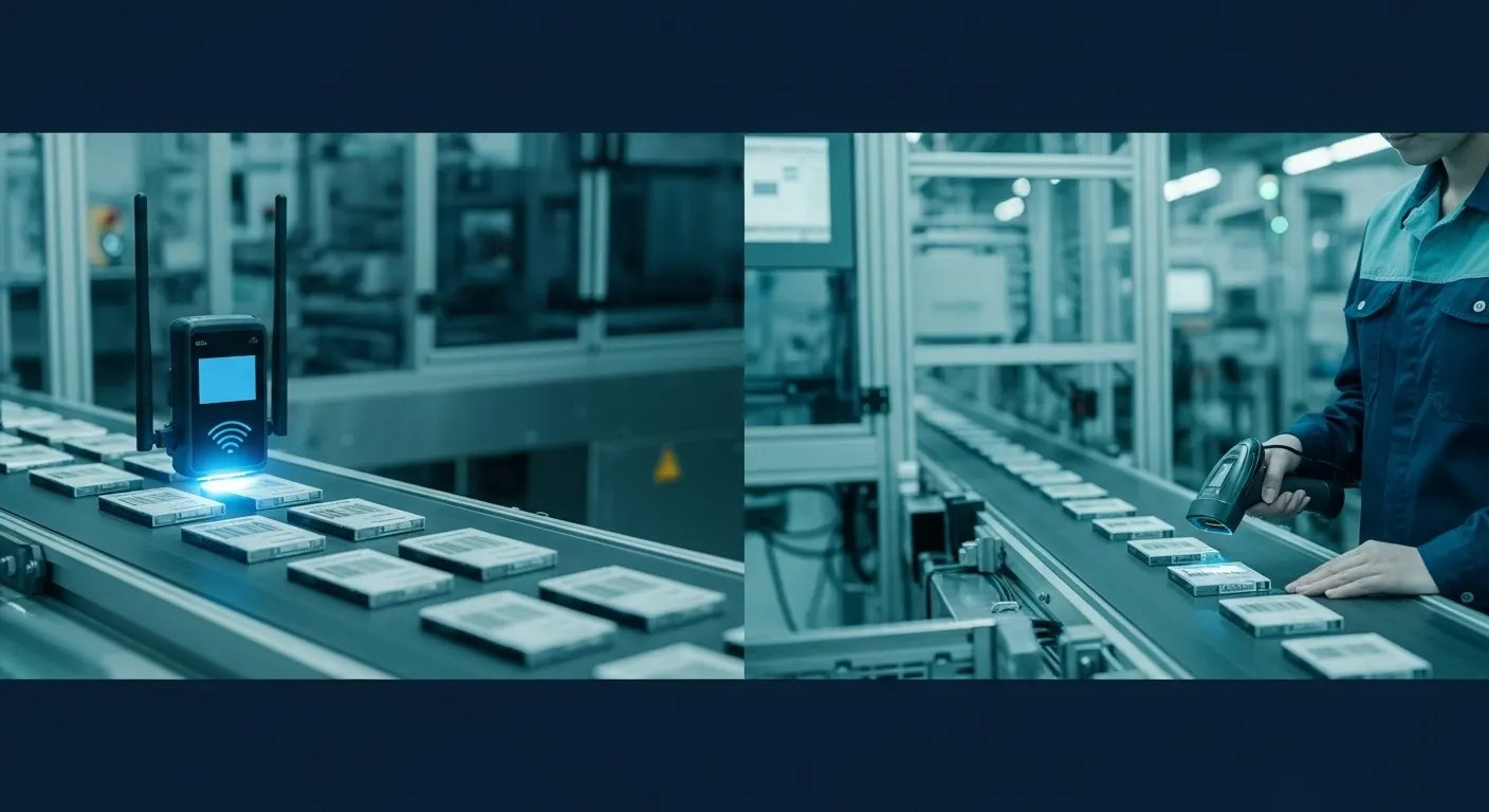 RFID vs Barcode comparison in production